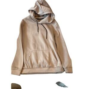 H&M Essentials Beige Relaxed Hoodie Mens M